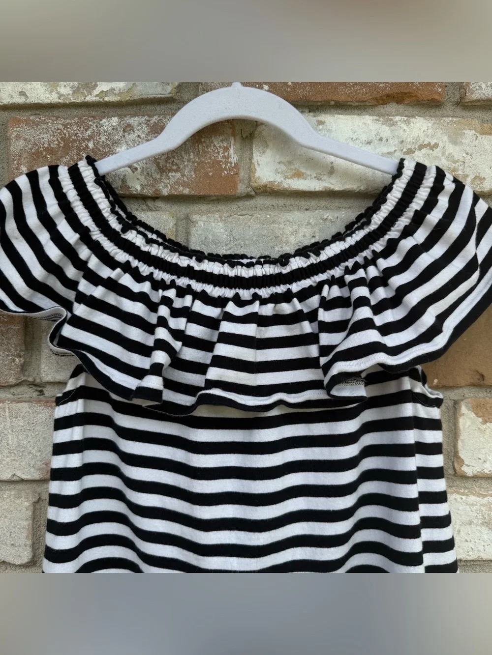 Kate Spade Striped Ruffled Shoulder Sun Dress
